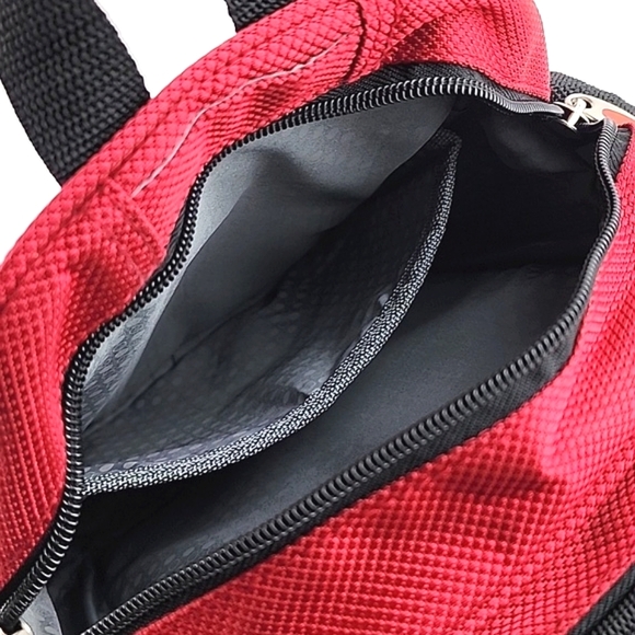 Ricardo Crossbody Bag Red Black Multi  Compartments Adjustable Strap 10" x 9" - Picture 11 of 14